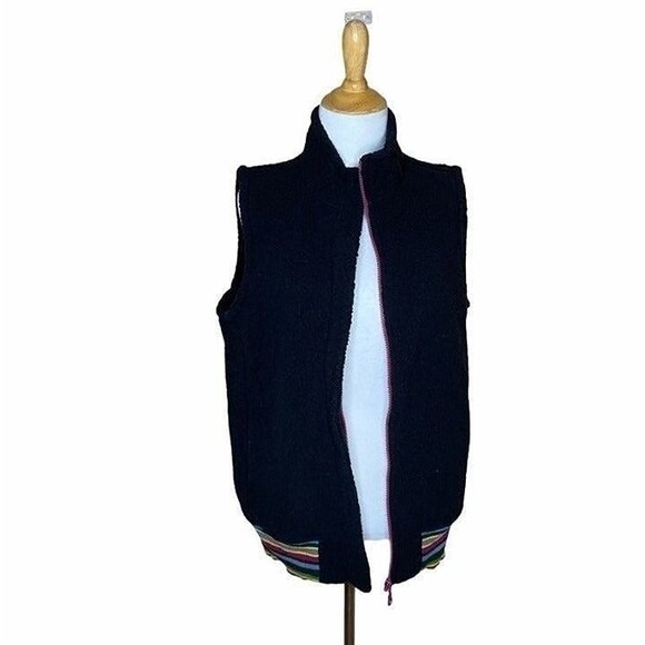 Life is Good black sherpa vest jacket sz Medium womens - Picture 1 of 8